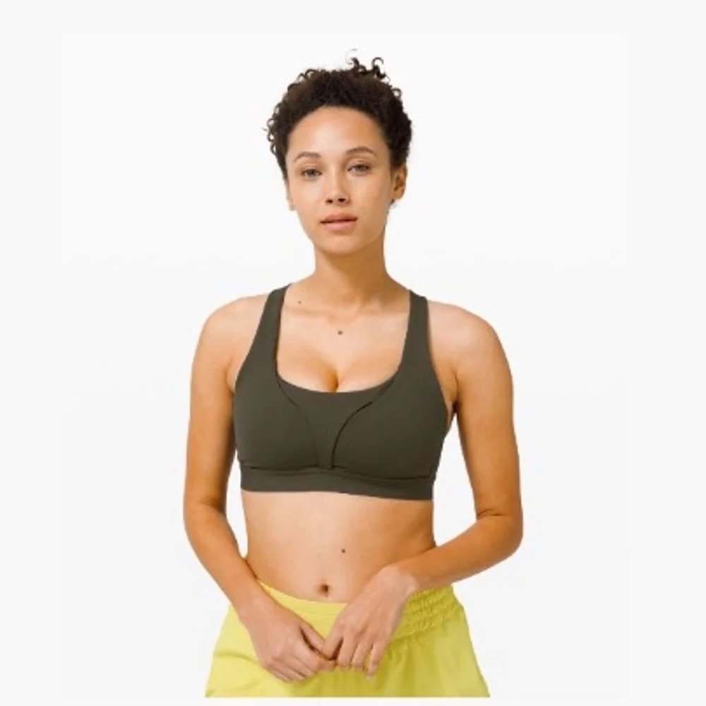 Lululemon Stash It All Bra Olive Green Size 6